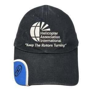 Helicopter Association International Baseball Cap Black One Size 6 Panel Rotor